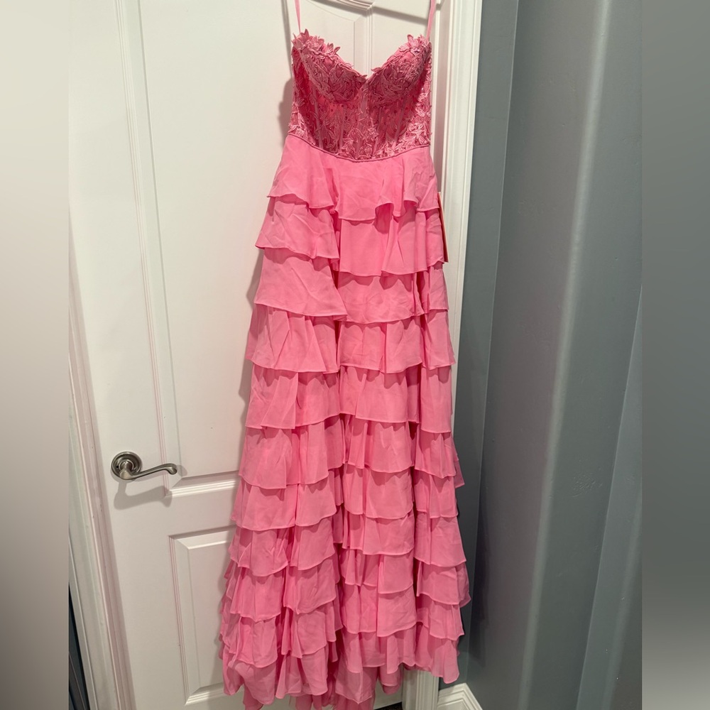 Strapless Ruffle Prom Dress - Picture 5 of 11